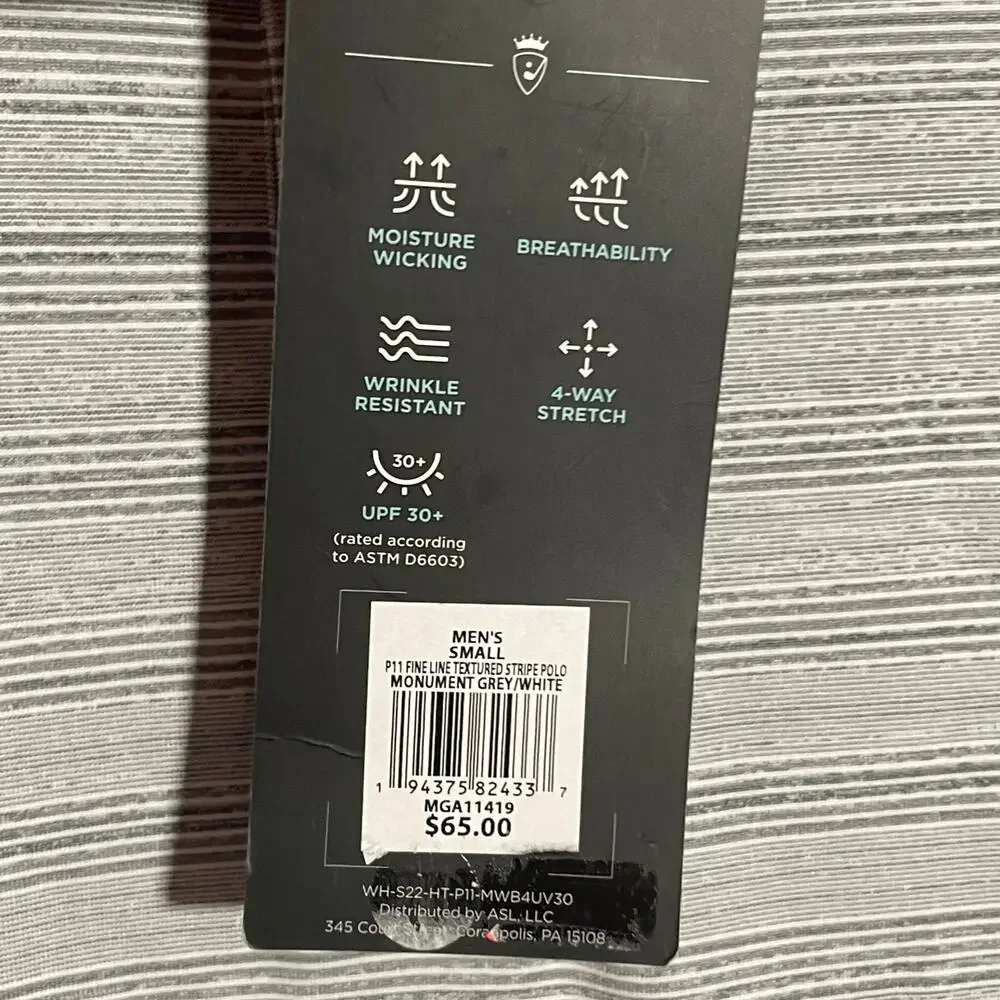 Walter Hagen Men's  performance 11 Golf Polo  grey/white small - Picture 8 of 8